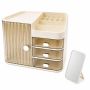 Large Makeup And Skincare Organizer With Mirror And 3 Drawers