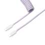 Keychron Coiled Aviator USB-C Cable Light Purple Straight Connector