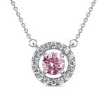DESTINY Petal October pink Birthstone Necklace With Swarovski Crystals