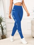 Women's Yoga Leggings With High Waist Art Letter Print Graphic Moisture-wicking All-season Fitness Leggings