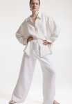 Linen-blend Trousers - White