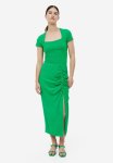 Cr Pe High-slit Skirt - Green