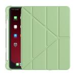 Multi-folding Surface Pu Leather Matte Anti-drop Protective Tpu Case With Pen Slot For Ipad Air 2020 10.9 Light Green