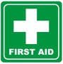 Parrot Sign Symbolic - Green First Aid Sign On White Acp 150 X 150MM