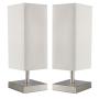 Bright Star Lighting Table Lamp Twin Set Chrome Beige