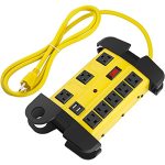 Heavy Duty Power Strip With USB Workshop 8 Outlet Surge Protector 2700 Joules Industrial Metal 15AMP Power Strip 6FT Extension C