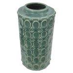 Habitat Ceramic Embossed Jar Teal Height: 30CM