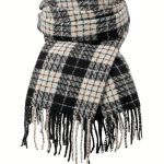 Passionbility Winter Scarf For Women Fashion Plaid Blanket Scarves With Fringe Long Soft Scarf Shawl Wraps