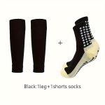 2 Pairs Of Men's Professional Football Socks With Non Slip Grains Comfy Breathable Cushioned Soft & Elastic Socks Spring & Summe