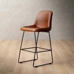 Hand-stitched Leather Counter Bar Chair