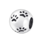 A14-C14023 - 925 Sterling Silver Paw Print European Charm Bead