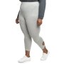 Donnay Plus Size Donna 1 Up Wrap Keyhole Leggings - Grey Melange