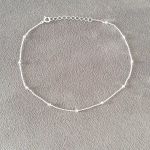Abbey Silver 925 Sterling Silver Ball Ankle Chain Dainty Size 22-25CM Adjustable