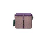 Textured Signature Handbag- Purple