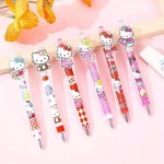 Sanrio 1PC Cartoon Hello Kitty Gel Pens Set - Vibrant 0.5MM Black Ink Creative School Stationery Office Signature Pens Licensed