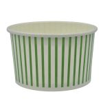 Ice Cream Tub 120ML - Green Striped Disposable Paper Cup - 50 Pack