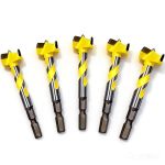 5PCS Forstner Drill Bit Set With Hex Shank Precision Wood Drill Bits 5 8" To 7 8" Hinge Cutter Tool Auger Hole Saw Tungsten