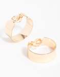 Goldair Gold Thick Flat Hoop Earrings