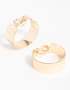 Goldair Gold Thick Flat Hoop Earrings