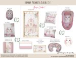 Cot Duvet Bedding Bunny Princess Castle Set