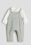 2-PIECE Bodysuit And Dungaree Set - Green White