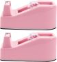 Macaron Color Desktop Tape Dispenser Set 2PCS Light Pink Office Tape
