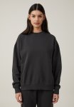 Cotton On Classic Washed Crew Sweatshirt - Washed Black