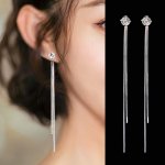 Long Tassels Eardrop Creative Simple Zircon Earrings For Girls Ideal Choice For Gifts