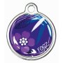 Rogz Id Tagz Large 31MM Metal Tag Purple Forest Design Waggs Pet Shop