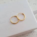 Burma-gold Gold Plated 925 Sterling Silver Hoop Earrings Size: 12MM