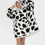Adults Cheeky Cow Oversized Plush Blanket Hoodie