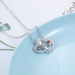 CNE104921 - 925 Sterling Silver Intertwined Heart Necklace