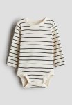Long-sleeved Bodysuit - Beige Multi