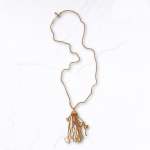Multi Tassel Charm Long Mesh Necklace - Gold Free