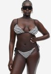 Tie Tanga Bikini Bottoms - White & Black