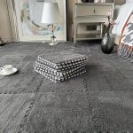 10PCS Soft & Comfortable Interlocking Carpet Tiles - Washable Cut-to-fit Puzzle Floor Mats For Bedroom Living Room Kitchen And B