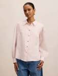 Davina Petite Long Sleeve Petite Blouse - 16 Mauve Chalk