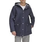 Levi's Men's Rubberized Rain Parka Jacket Navy Large