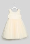 PoP Candy Bow D Cor Mesh Dress - Cream