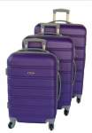 Smte 3 Piece Premium Travel Luggage Set Purple With Keychain