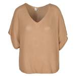 V-neck Batwing Boxy Knit Top - Toast Free