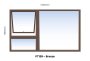 Aluminium Window Bronze Top Hung PT159 1 Vent W1500MM X H900MM