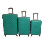 Smte 3 Piece Hard Outer Shell Luggage Set Premium Zt Green With Keychain