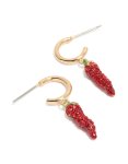 Goldair Gold Diamante Chili Hoop Earrings