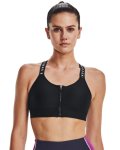 Women's Ua Infinity High Zip Sports Bra - Black Md