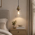 Classic Metal And Clear Glass Bell Pendant Light Antique Brass Antique Silver - Antique Silver