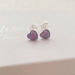 Larah Lavender 925 Sterling Silver Multi Lavender Sn Opal Earrings 6MM