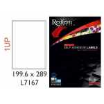 White Laser Label 199 6 X 289MM