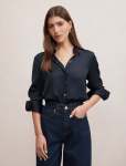 Coco Satin Shirt - 16 Navy