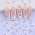 10PCS Alloy Butterfly Nail Charms With Rhinestones Nail Art Accessories Nail Art Supplies For Women And Girls Nail Art Jewelry